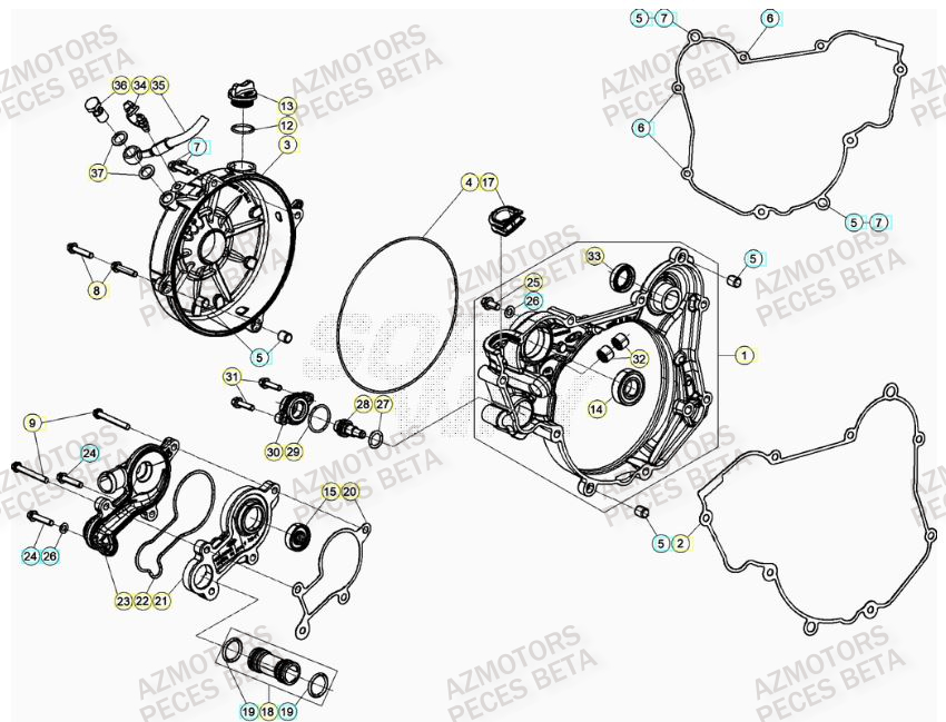 Couvercle Embrayage BETA Pièces RR 125 2T - 2023