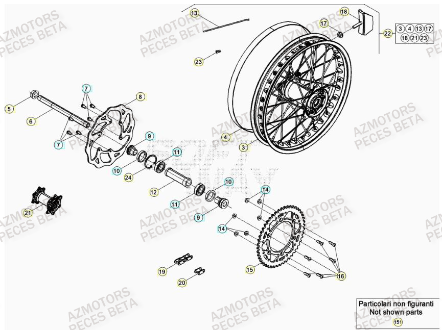 Roue Arriere BETA Pièces RR 125 2T - 2023