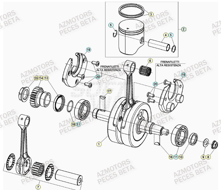 Vilebrequin BETA Pièces RR 125 2T - 2023