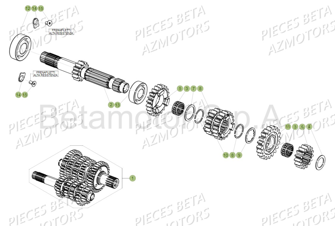 BOITE DE VITESSES BETA RR 125 2T MY18