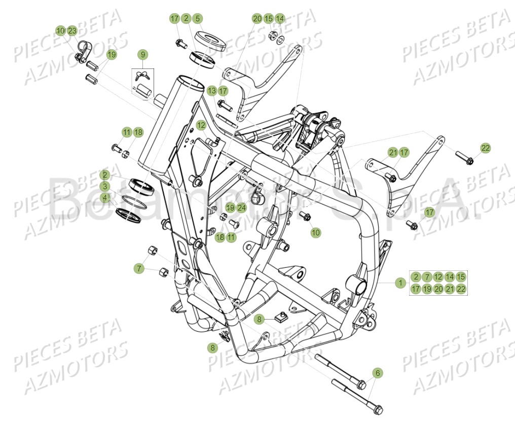 Chassis BETA Pièces Beta RR 125 2T - 2018