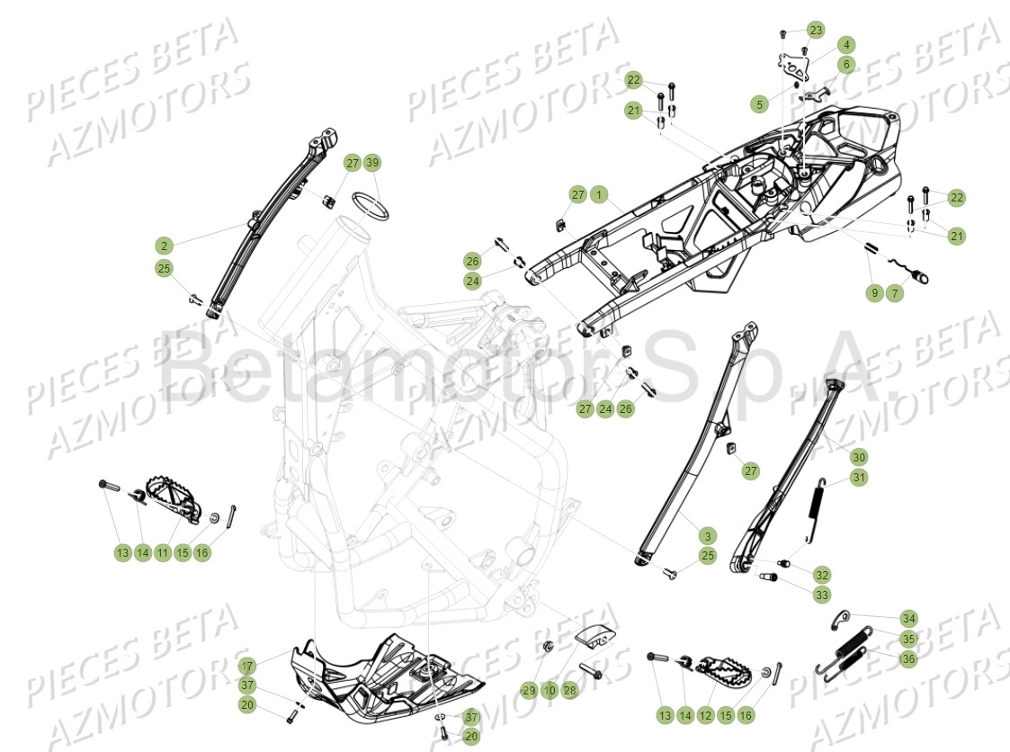 Chassis Accessoires BETA Pièces Beta RR 125 2T - 2018