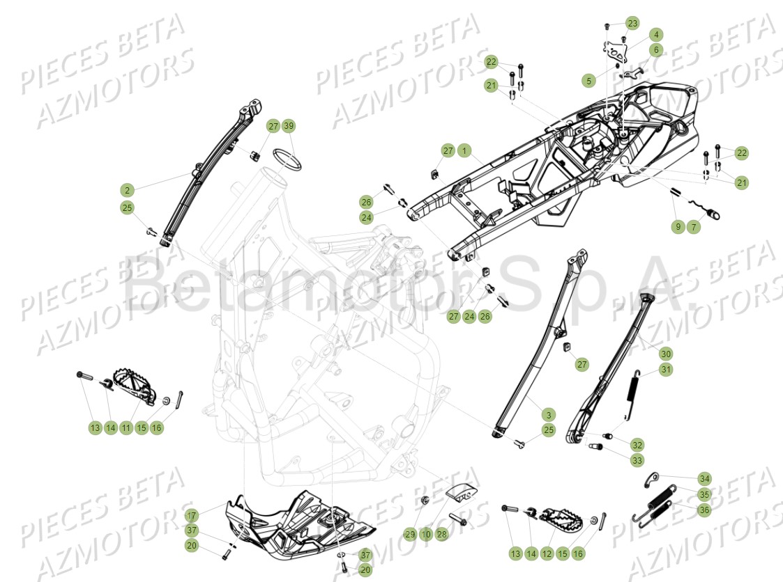 CHASSIS_ACCESSOIRES BETA Pièces BETA RR 125 2T MY2018 