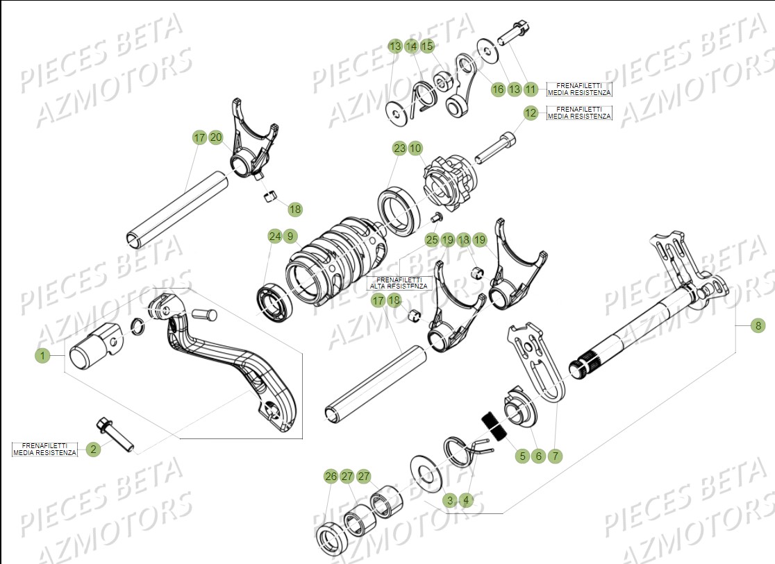 Commande Boite A Vitesses BETA Pièces Beta RR 125 2T - 2018