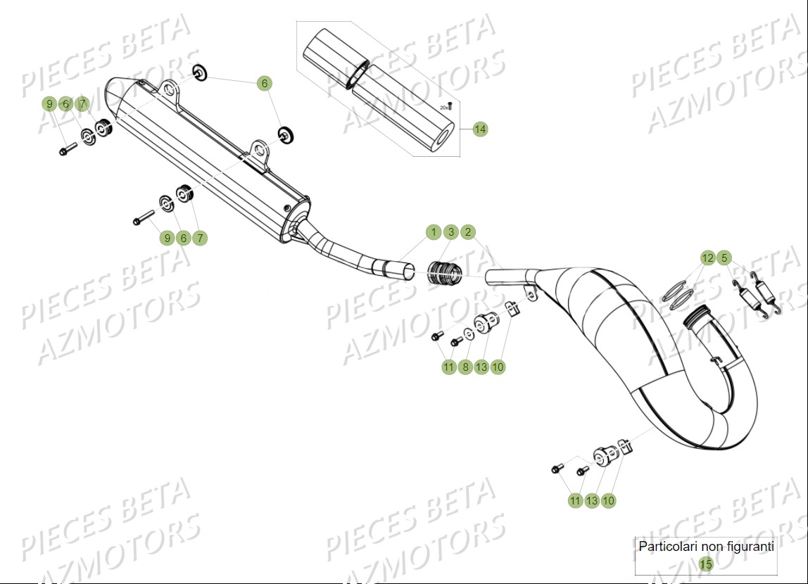 Echappement Rr 125 2t BETA Pièces Beta RR 125 2T - 2018