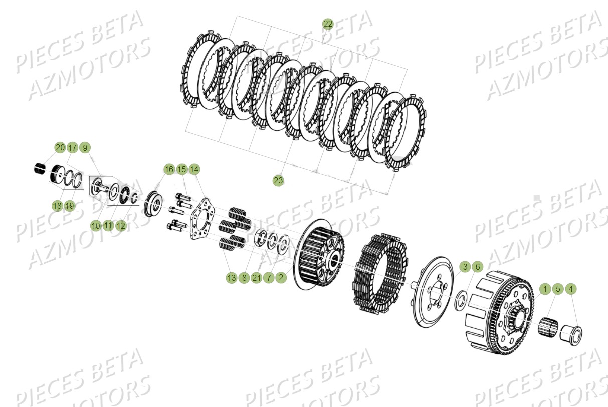 Embrayage BETA Pièces Beta RR 125 2T - 2018
