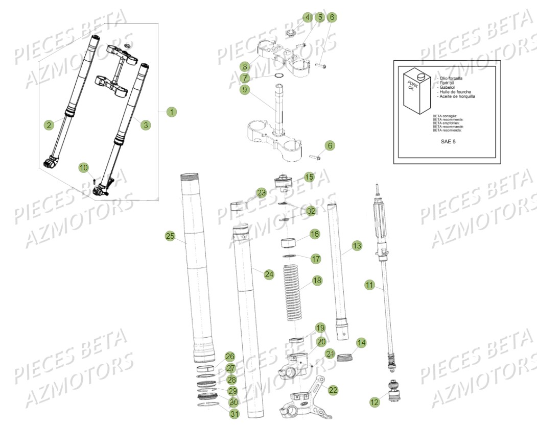 Fourche BETA Pièces Beta RR 125 2T - 2018