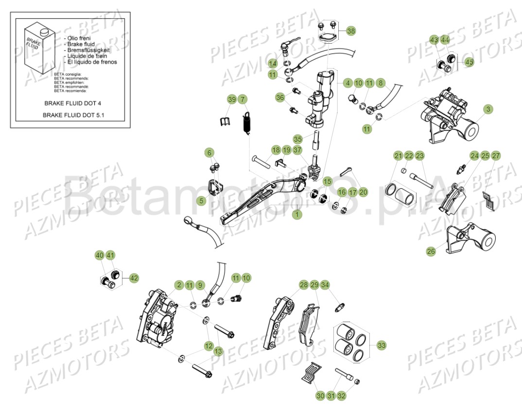 Freins BETA Pièces Beta RR 125 2T - 2018