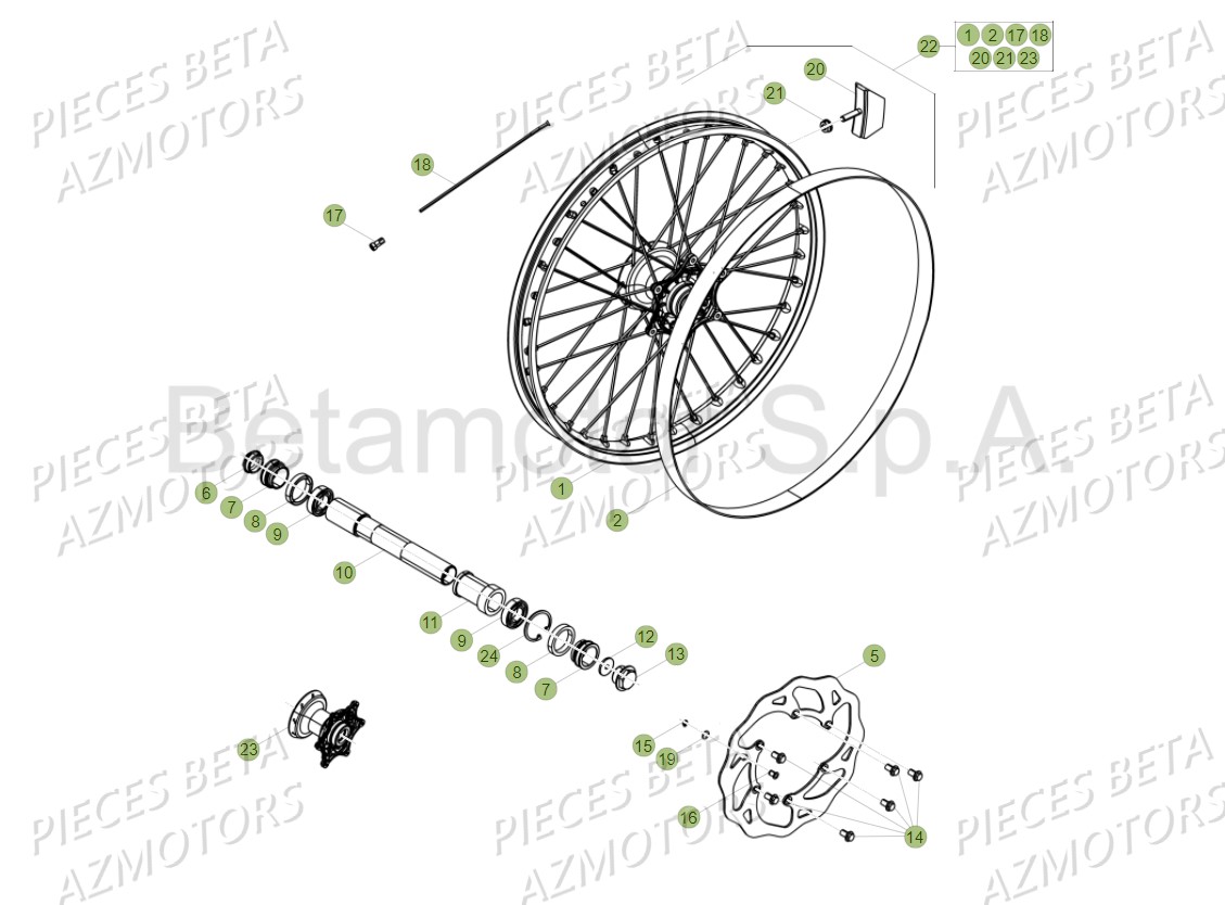 Roue Avant BETA Pièces Beta RR 125 2T - 2018