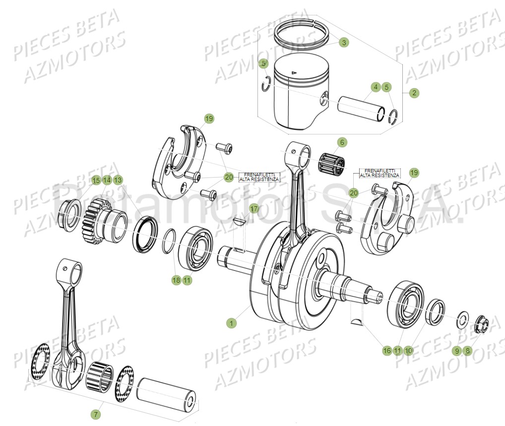 Vilebrequin BETA Pièces Beta RR 125 2T - 2018