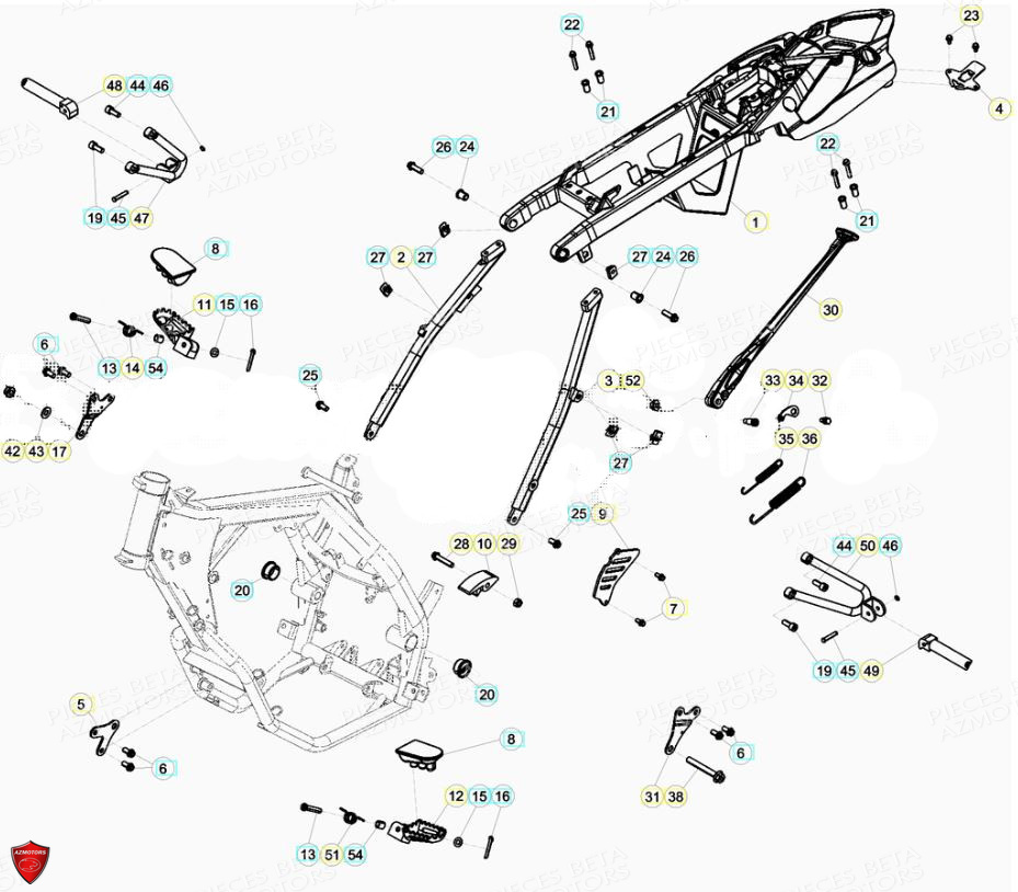 Accessoires Du Chassis BETA Pièces Beta ENDURO RR 125 4T LC - 2019