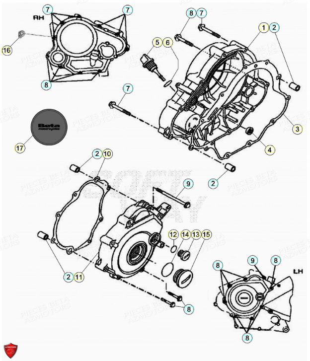 Carter D Embrayage BETA Pièces Beta ENDURO RR 125 4T LC - 2019