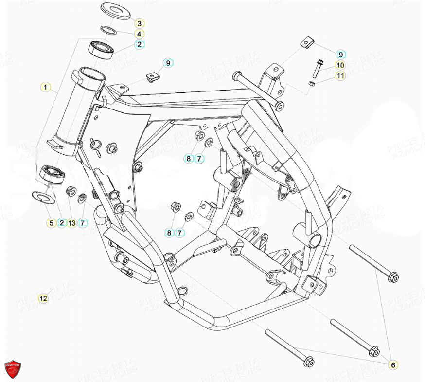 Chassis BETA Pièces Beta ENDURO RR 125 4T LC - 2019