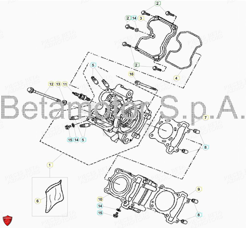 Cylindre Culasse Bougie BETA Pièces Beta ENDURO RR 125 4T LC - 2019
