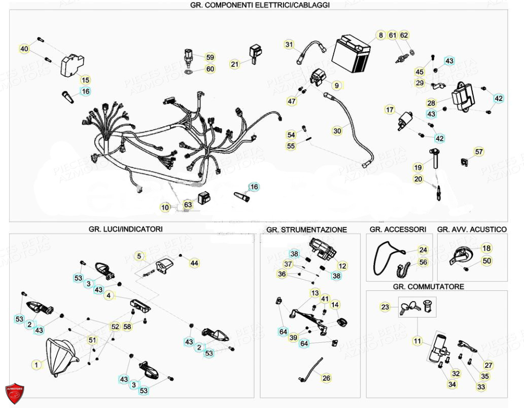 Installation Electrique BETA Pièces Beta ENDURO RR 125 4T LC - 2019