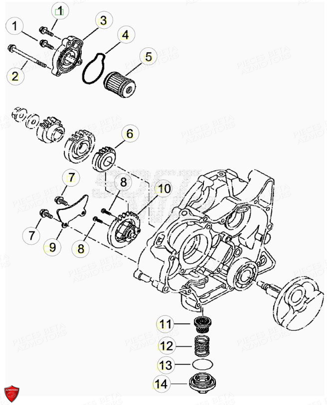FILTRE À HUILE COMPLET BETA pour POMPE A HUILE de RR 125 4T LC 2019