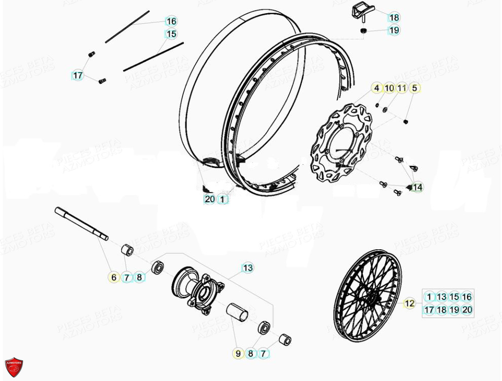 Roue Avant BETA Pièces Beta ENDURO RR 125 4T LC - 2019