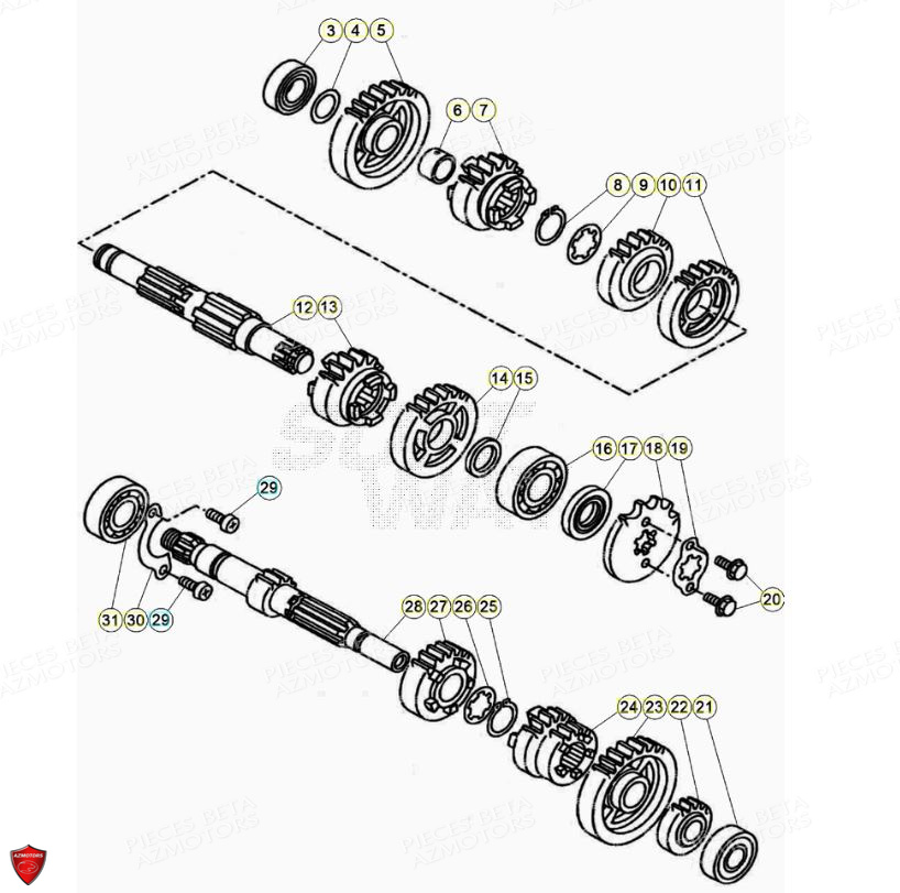 Boite A Vitesses BETA Pièces Beta ENDURO RR 125 4T LC - 2020