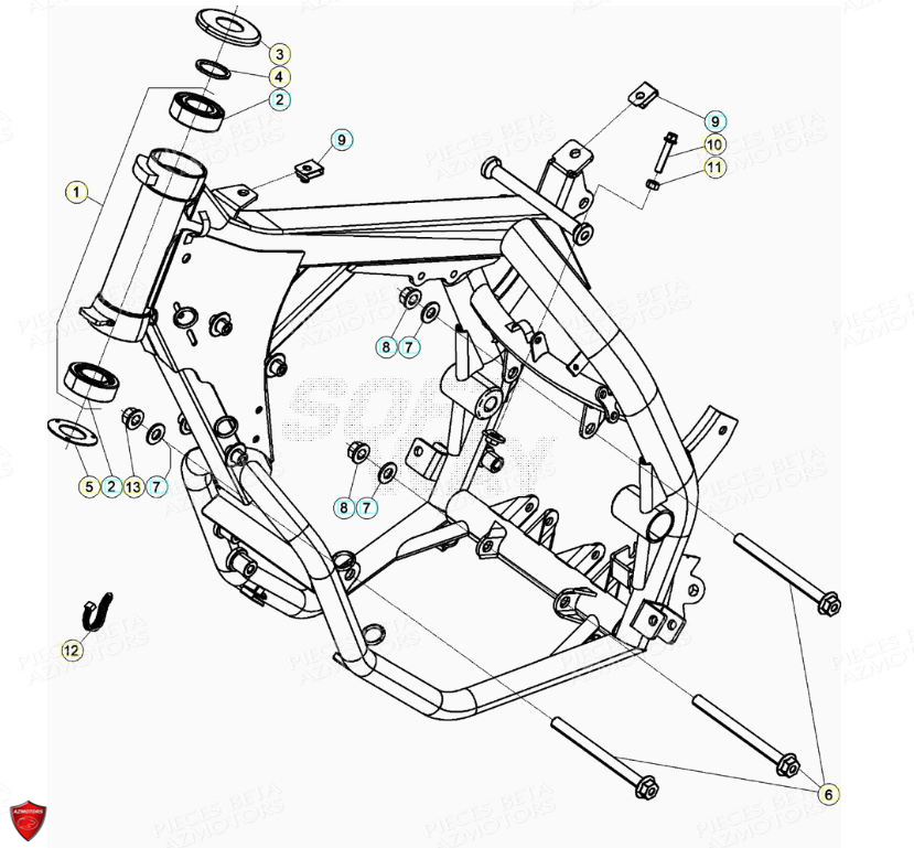 Chassis BETA Pièces Beta ENDURO RR 125 4T LC - 2020