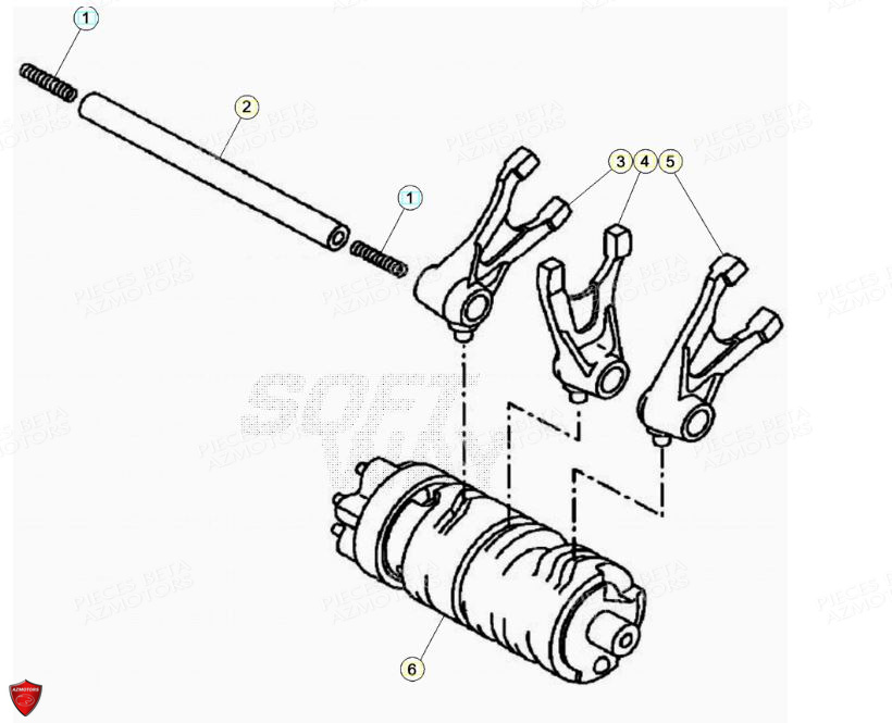 Commande Boite A Vitesses BETA Pièces Beta ENDURO RR 125 4T LC - 2020