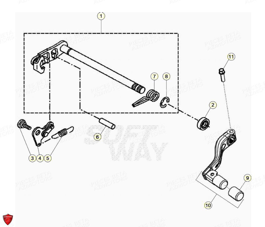 Commande Levier De Vitesses BETA Pièces Beta ENDURO RR 125 4T LC - 2020