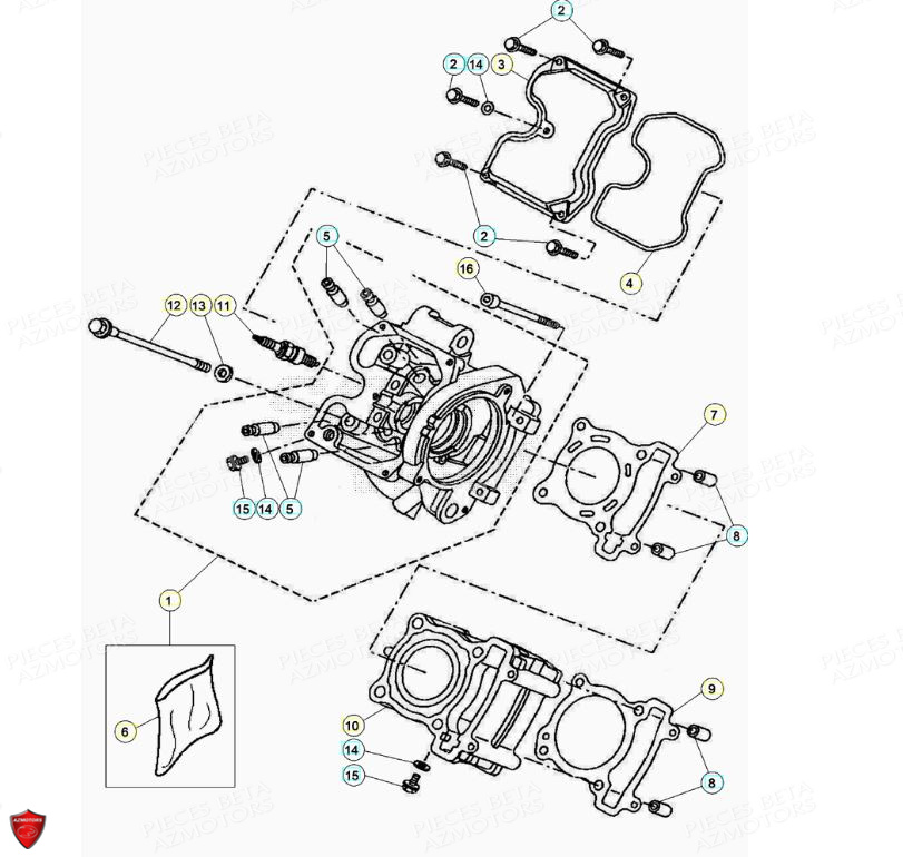 Cylindre Culasse Bougie BETA Pièces Beta ENDURO RR 125 4T LC - 2020