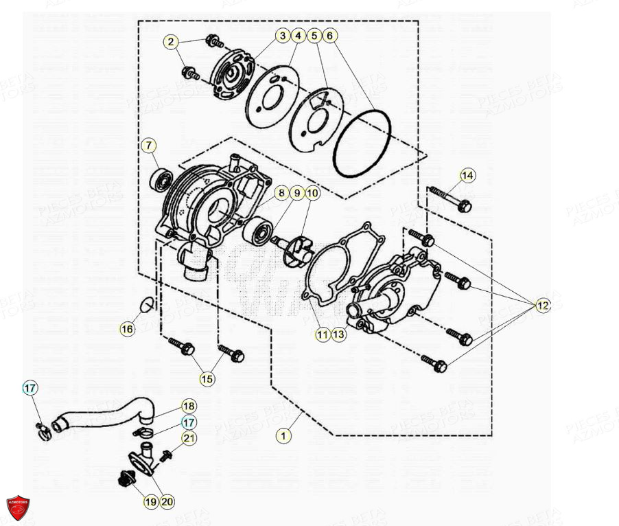 Pompe A Eau BETA Pièces Beta ENDURO RR 125 4T LC - 2020