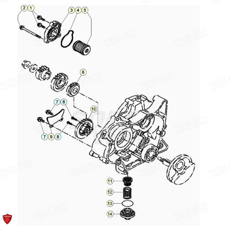 FILTRE À HUILE COMPLET BETA pour POMPE A HUILE FILTRE A HUILE de RR 125 4T LC 2020