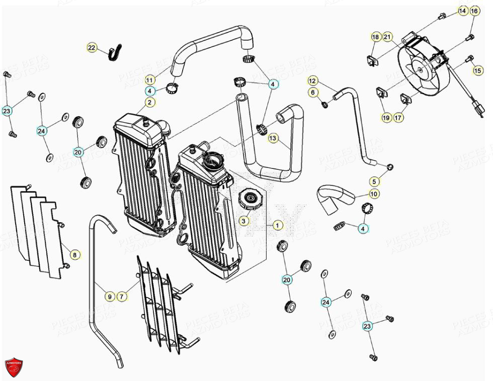 RADIATEUR BETA Pièces Beta ENDURO RR 125 4T LC - 2020