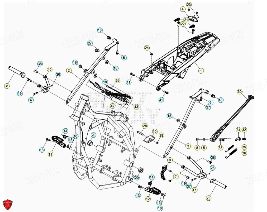 Accessoires Du Chassis BETA Pièces Beta ENDURO RR 125 4T LC - 2021-2022