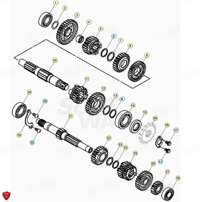 Boite A Vitesses BETA Pièces Beta ENDURO RR 125 4T LC - 2021-2022