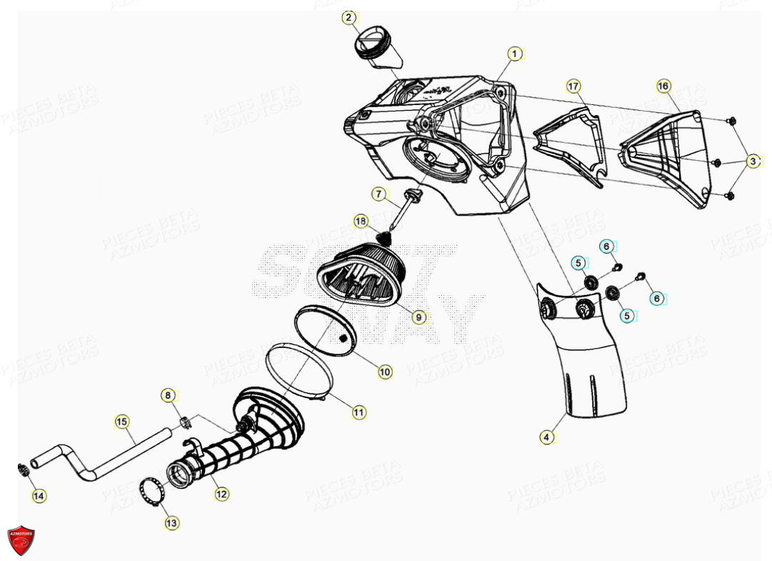 FILTRE AIR RR BETA pour BOITIER DU FILTRE A AIR de RR 125 4T LC 2021
