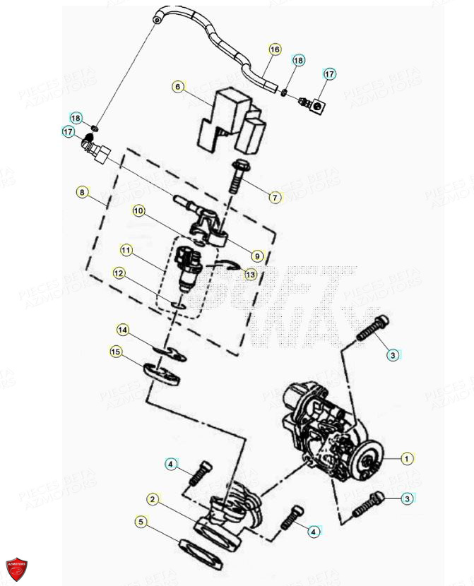 Carburateur Groupe Injection BETA Pièces Beta ENDURO RR 125 4T LC - 2021-2022