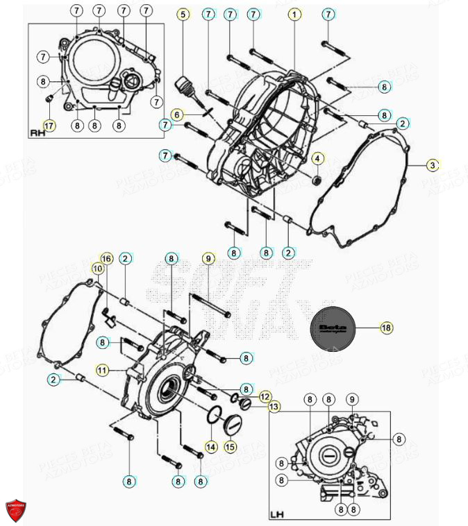 Couvercle D Embrayage BETA Pièces Beta ENDURO RR 125 4T LC - 2021-2022