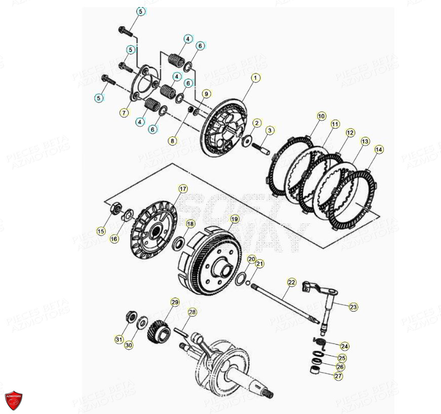 Embrayage BETA Pièces Beta ENDURO RR 125 4T LC - 2021-2022
