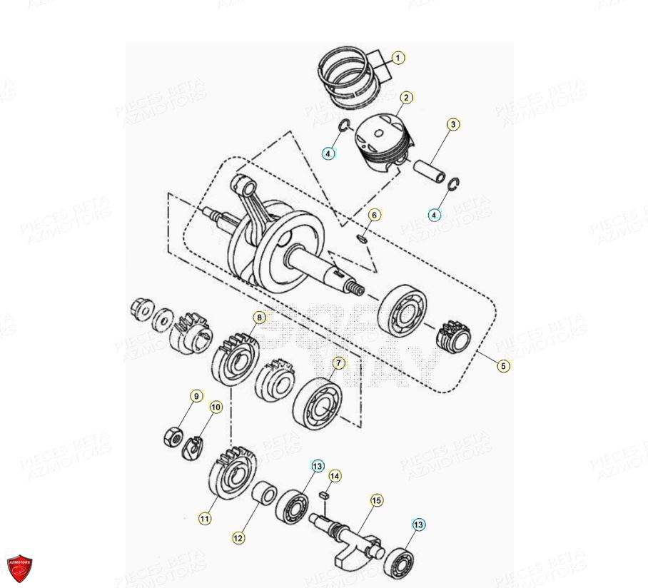 Vilebrequin Piston Contre Arbre BETA Pièces Beta ENDURO RR 125 4T LC - 2021-2022