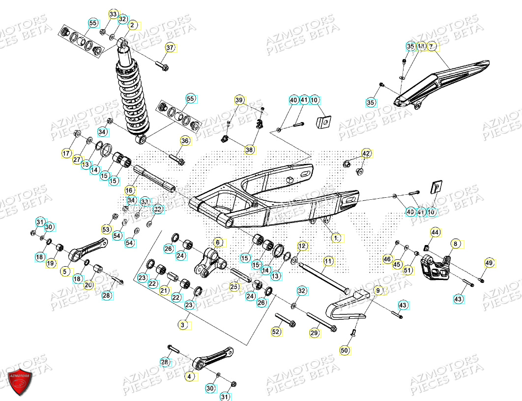 Bras Oscillant Amortisseur BETA Pièces Beta ENDURO RR 125 4T R 2024