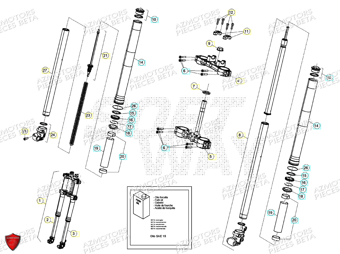 Fourche BETA Pièces Beta ENDURO RR 125 4T R 2024