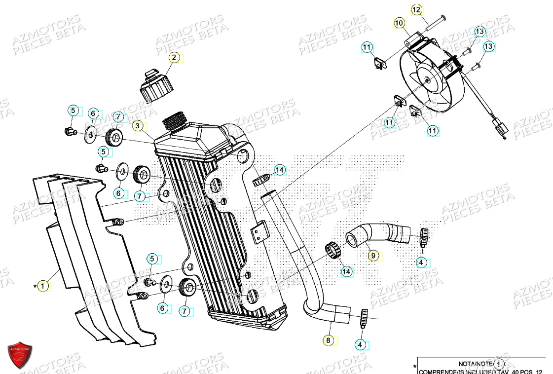 Radiateur BETA Pièces Beta ENDURO RR 125 4T R 2024