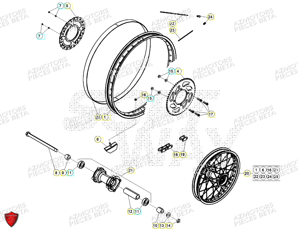 ROUE ARRIERE BETA RR 125 4T R 2024