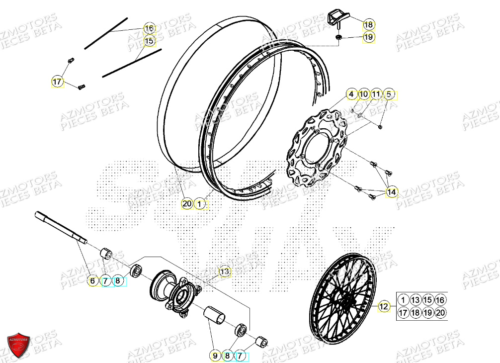 Roue Avant BETA Pièces Beta ENDURO RR 125 4T R 2024