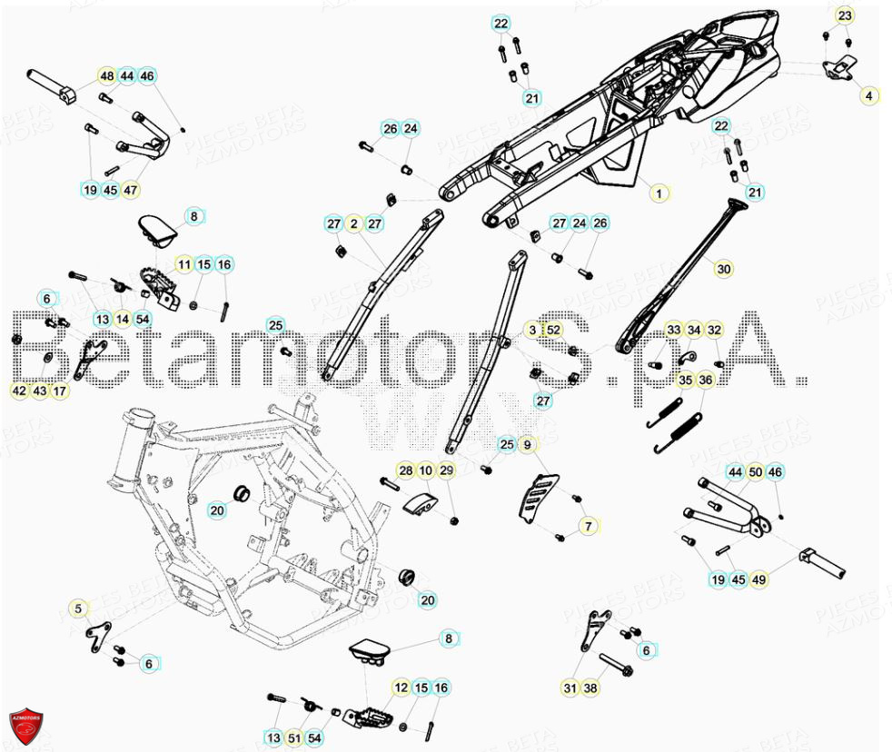 Accessoires Du Chassis BETA Pièces Beta ENDURO RR 125 4T R LC - 2019