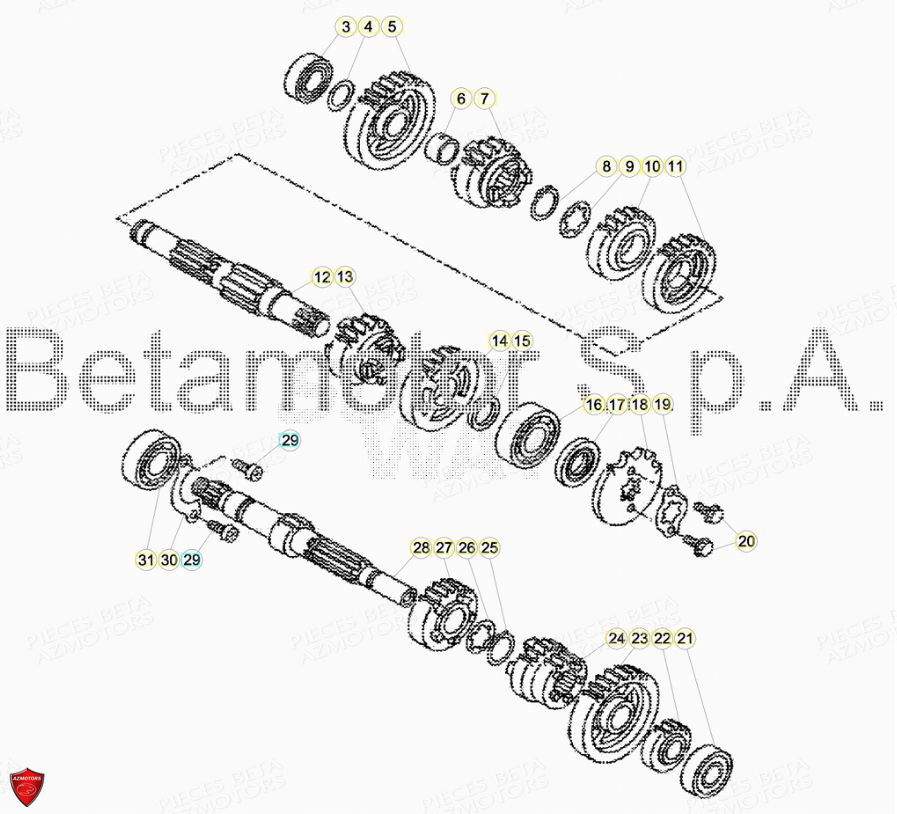 Boite A Vitesses BETA Pièces Beta ENDURO RR 125 4T R LC - 2019