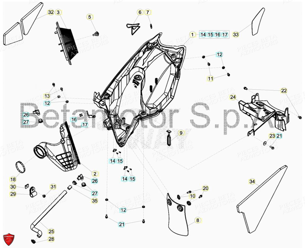 BOITIER_DU_FILTRE_AIR BETA Pièces Beta ENDURO RR 125 4T R LC - 2019