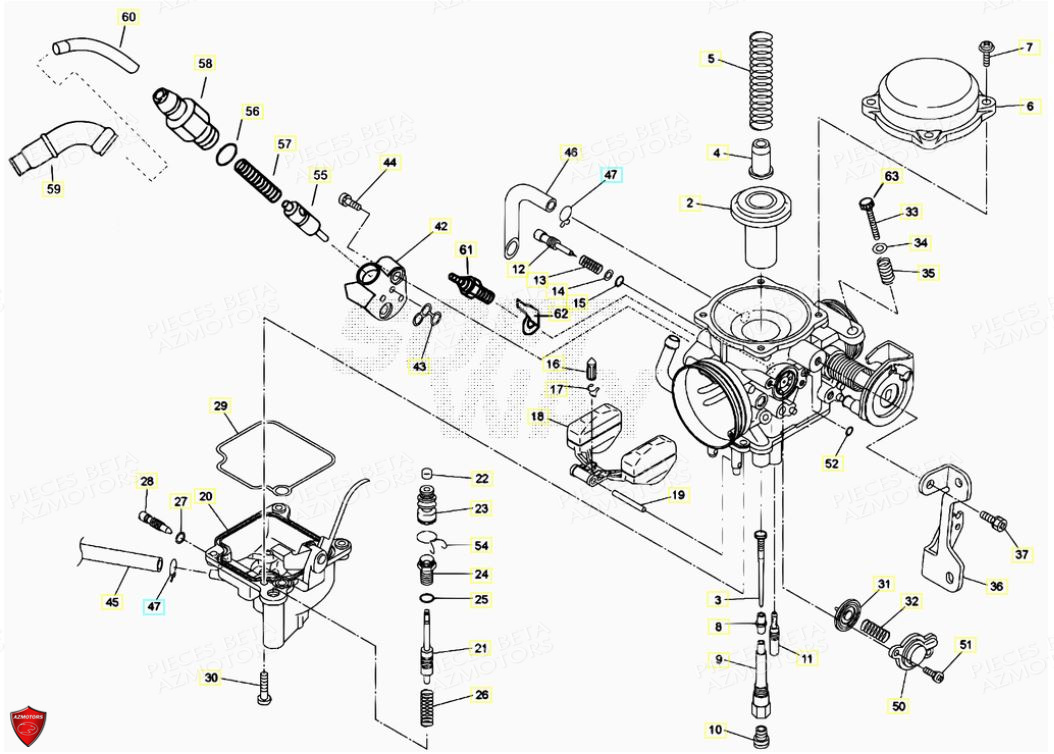 Carburateur Detail BETA Pièces Beta ENDURO RR 125 4T R LC - 2019
