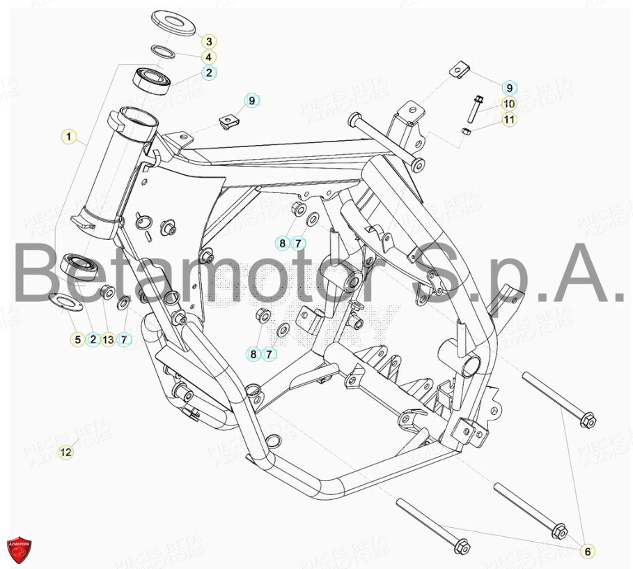 Chassis BETA Pièces Beta ENDURO RR 125 4T R LC - 2019