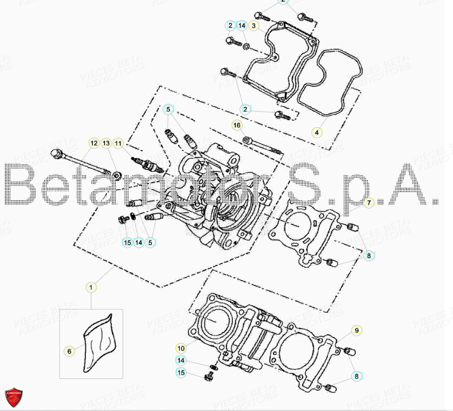 CYLINDRE CULASSE BOUGIE BETA RR 125 4T R LC 2019