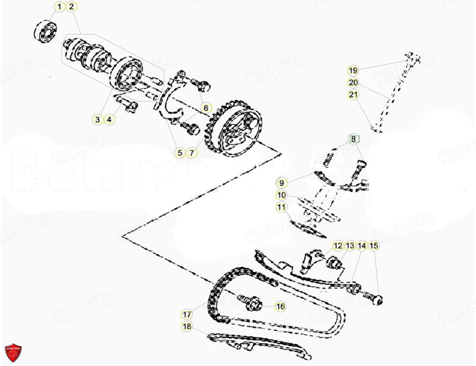 Cylindre Culasse Distribution BETA Pièces Beta ENDURO RR 125 4T R LC - 2019