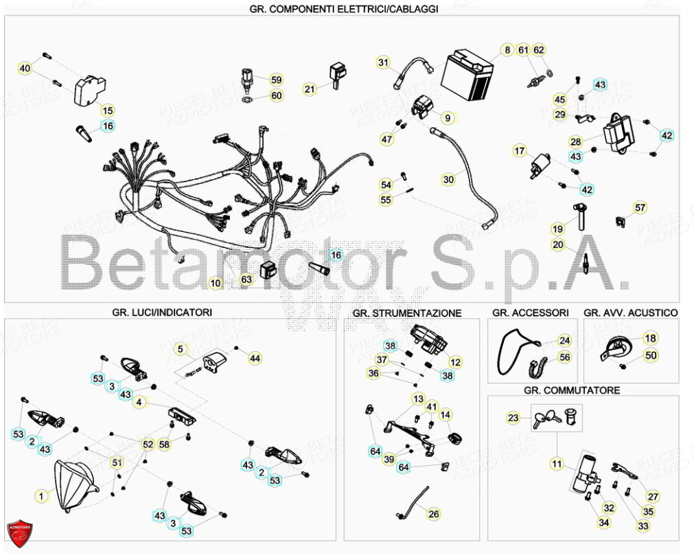 Installation Electrique BETA Pièces Beta ENDURO RR 125 4T R LC - 2019
