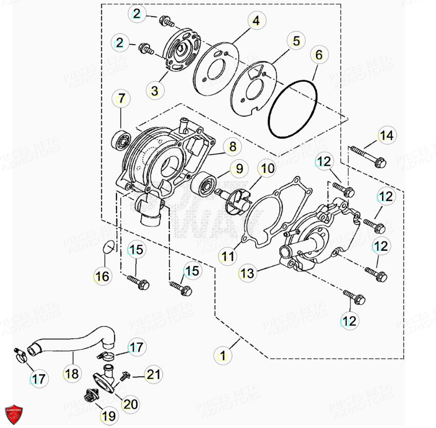 Pompe A Eau BETA Pièces Beta ENDURO RR 125 4T R LC - 2019